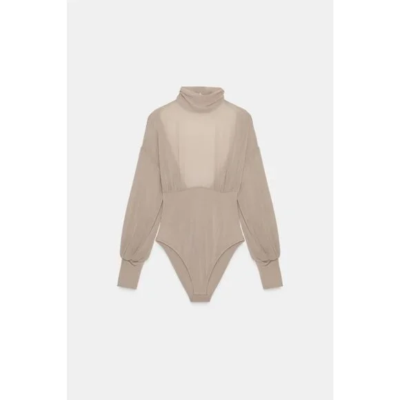 ZARA GEORGETTE BACK BODYSUIT - Picture 6 of 8